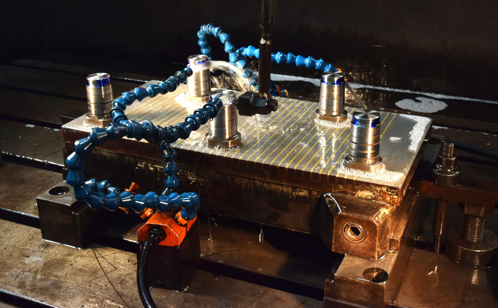 Injection mold with cooling lines